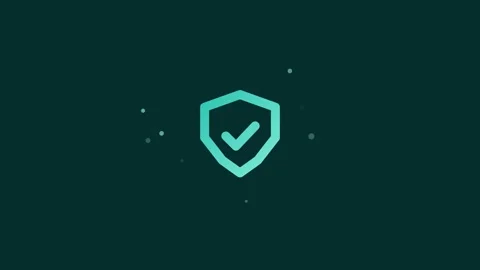 Cyber Security Shield Symbol On Dark Green Background Stock Footage 343780845