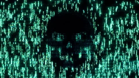 Cyber ​​security skull Video stock 151650784