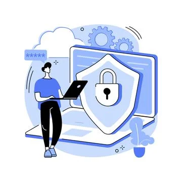 Cyber security software abstract concept vector illustration. Stock Illustration
