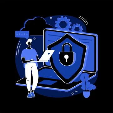 Cyber security software abstract concept vector illustration. Stock Illustration