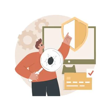 Cyber security software abstract concept vector illustration. Stock Illustration