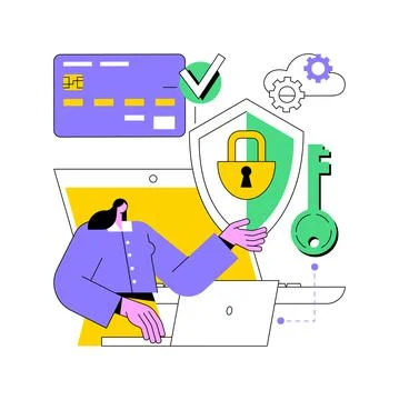 Cyber security software abstract concept vector illustration. Stock Illustration