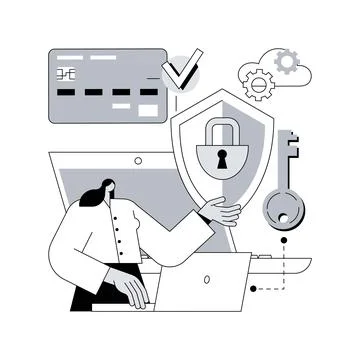 Cyber security software abstract concept vector illustration. Stock Illustration