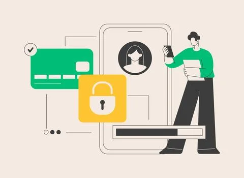 Cyber security software abstract concept vector illustration. Stock Illustration