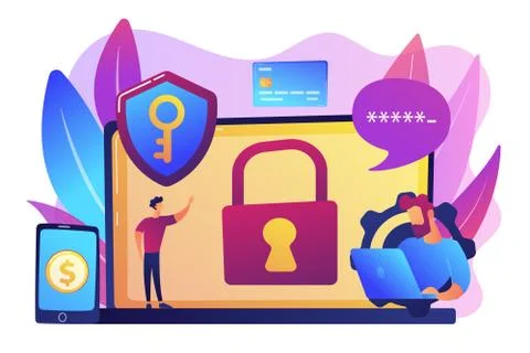 Cyber security software concept vector illustration. Illustrazione stock