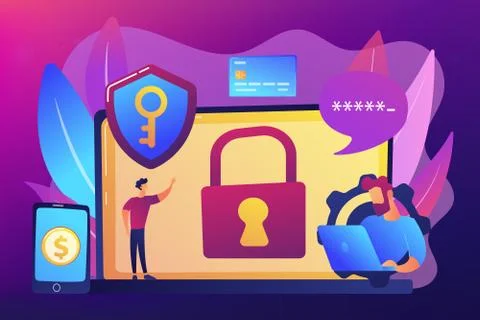 Cyber security software concept vector illustration. Stock Illustration