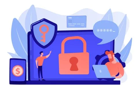 Cyber security software concept vector illustration. Illustrazione stock
