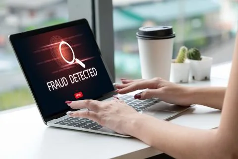 Cyber security software show alert of cyber attack for protection snugly Stock Photos