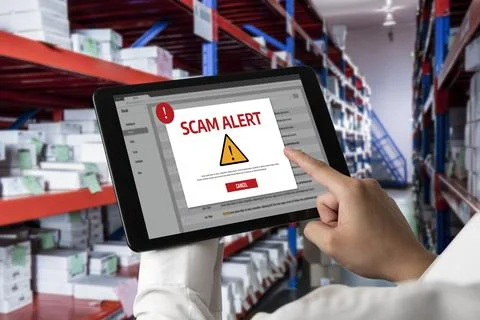 Cyber security software show alert of cyber attack for protection snugly Stock Photos