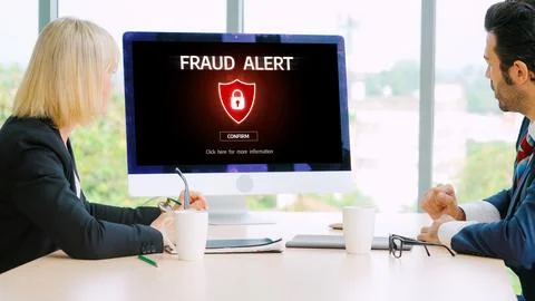 Cyber security software show alert of cyber attack for protection snugly Stock Photos