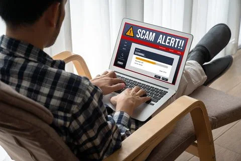 Cyber security software show alert of cyber attack for protection snugly Stock Photos