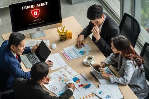 Cyber security software show alert of cyber attack for protection snugly Stock Photos