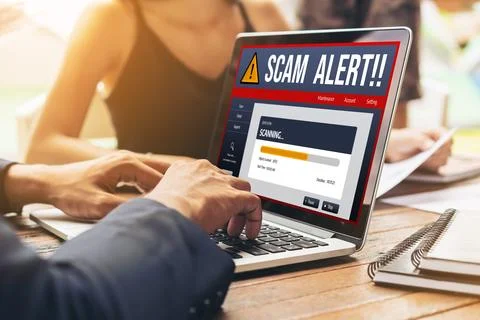 Cyber security software show alert of cyber attack for protection snugly Stock Photos