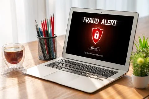 Cyber security software show alert of cyber attack for protection snugly Stock Photos