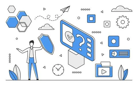 Cyber security solution Stockillustratie