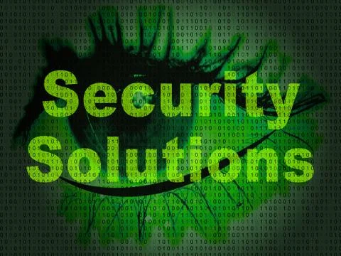 Cyber Security Solutions Threat Solved 2d Illustration Stockillustratie