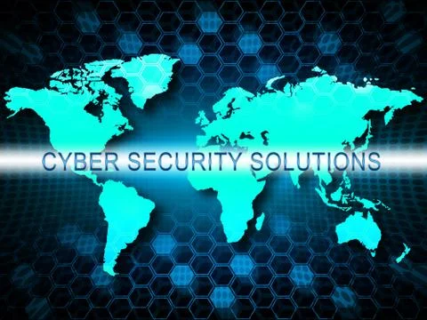 Cyber Security Solutions Threat Solved 2d Illustration 库存插图