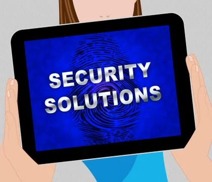 Cyber Security Solutions Threat Solved 2d Illustration Stockillustratie