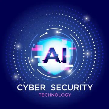 Cyber ??security system with abstract concept of AI technology Illustrazione stock