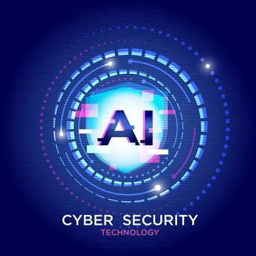 Cyber ??security system with abstract concept of AI technology Stock-Illustration