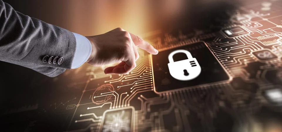 Cyber security system abstract technology background. Technology concept Stock-Fotos