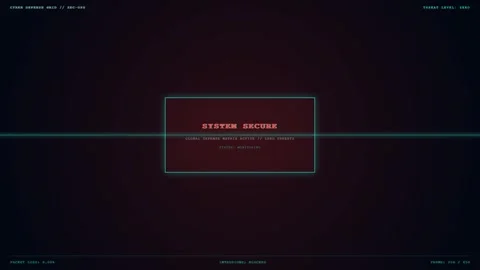 Cyber Security System Alarm Interface Alert Stock Footage 347627966
