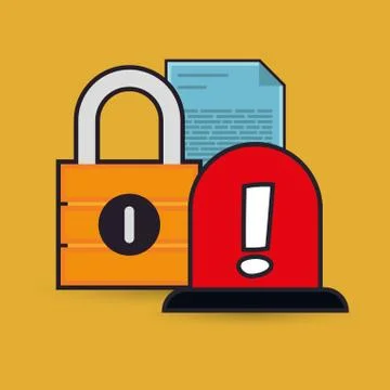 Cyber security system and media design Stock Illustration