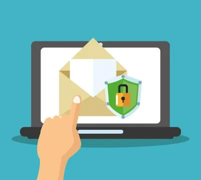 Cyber security system and media design Stock Illustration