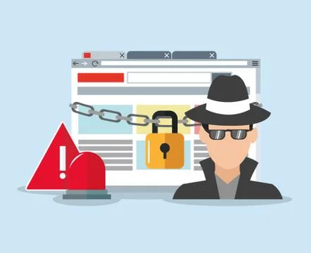 Cyber security system and media design Illustrazione stock