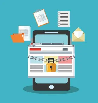 Cyber security system and media design Illustrazione stock