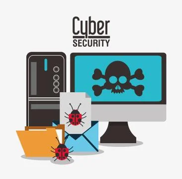 Cyber security system computer design Illustrazione stock