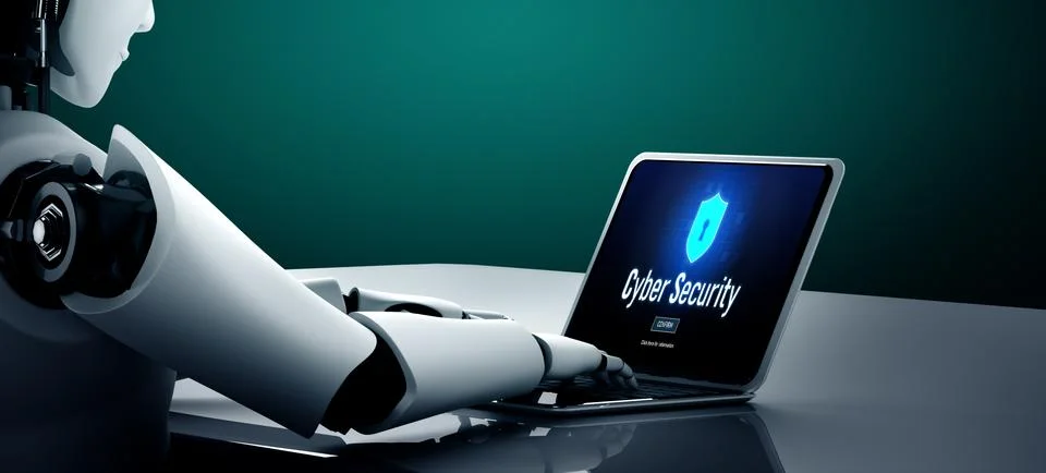 Cyber security system on computer screen protect private information snugly Illustrazione stock