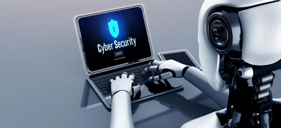 Cyber security system on computer screen protect private information snugly Illustrazione stock