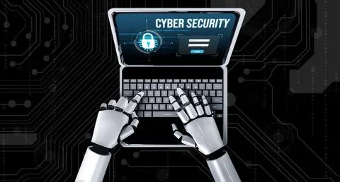 Cyber security system on computer screen protect private information snugly Illustrazione stock