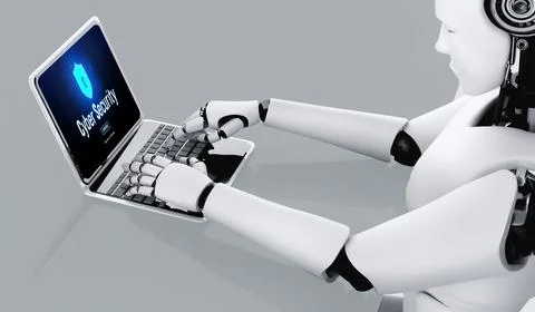 Cyber security system on computer screen protect private information snugly Illustrazione stock