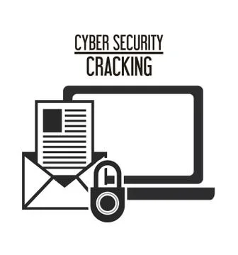 Cyber security system laptop design 스톡 일러스트