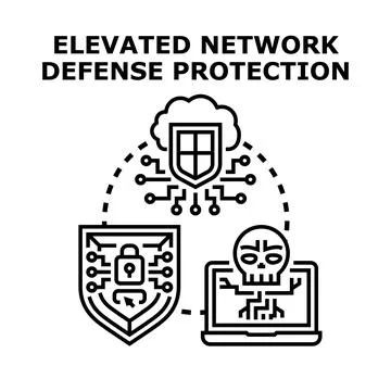Cyber security system protecting network infrastructure from attack Stock Illustration