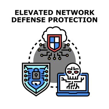 Cyber security system protecting network infrastructure from attack Stock Illustration