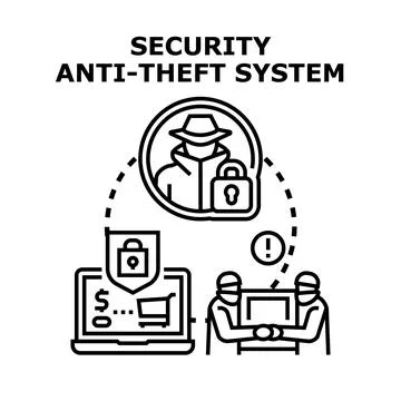 Cyber security system protecting online data and digital commerce Stock Illustration