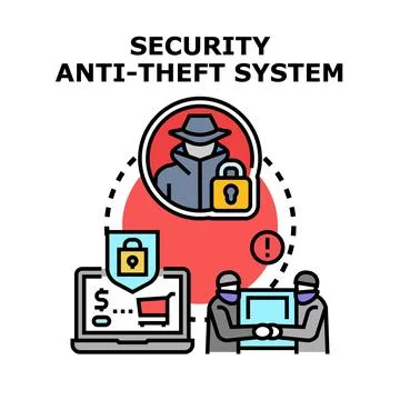 Cyber security system protecting online data and digital commerce Stock Illustration