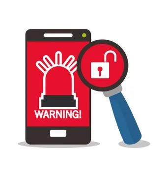 Cyber security system smartphone design Stock Illustration