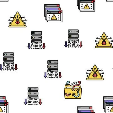 Cyber Security System Technology Vector Seamless Pattern Stock Illustration