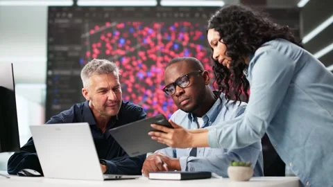 Cyber Security Team Protecting Data Stock Footage 312466403