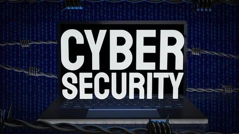 The cyber security for technology and it concept 3d rendering.. Illustrazione stock