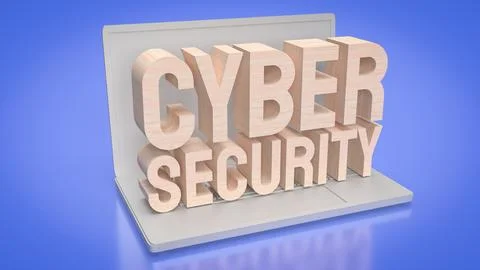 The cyber security for technology and it concept 3d rendering.. Illustrazione stock