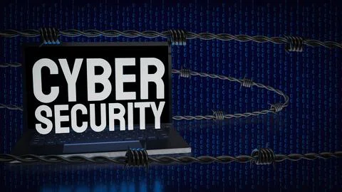 The cyber security for technology and it concept 3d rendering.. Stockillustratie