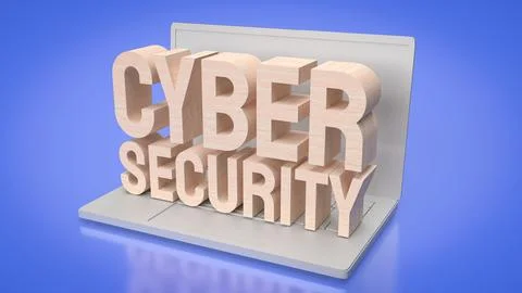 The cyber security for technology and it concept 3d rendering.. Illustrazione stock