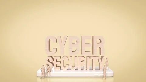 The cyber security for technology and it concept 3d rendering.. Stock Illustration