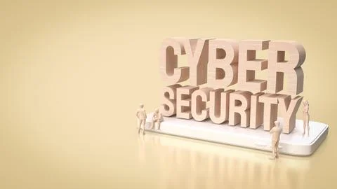 The cyber security for technology and it concept 3d rendering.. Illustrazione stock