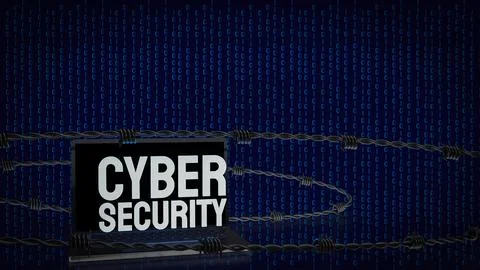 The cyber security for technology and it concept 3d rendering.. 스톡 일러스트